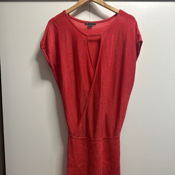 Armani Exchange Red Knit Cutout Sweater Dress – Size S - Picture 2 of 4